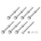 Hex Head Screws Bolts, Nuts, Flat & Lock Washers Kits - 5/16-18x4" 8 Set, Stainless Steel Fully Threaded Machine Screws