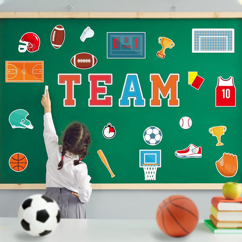 Sports Cutouts, Sport Balls Paper Decorations for Classroom, Themed Birthday Party Supplies for Kids