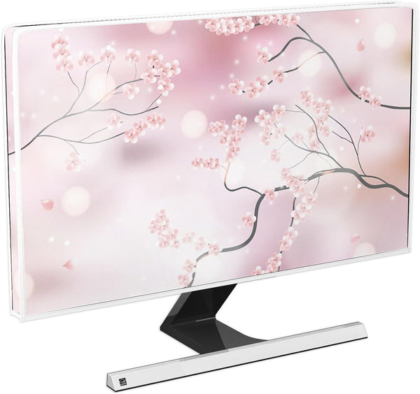 Baocicco Cherry Blossom Waterproof Computer Monitor Cover 22, 23, 24, 25 Inch