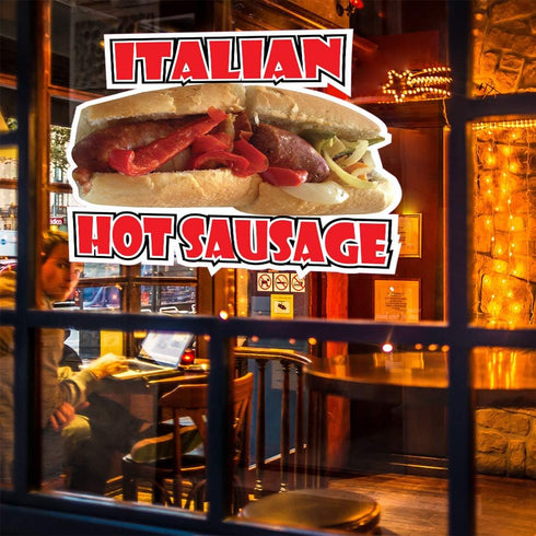 Fastasticdeals N35 24 Food Truck Decals Italian Hot Sausage Concession Restaurant Die-Cut Vinyl Sticker & Sign in on