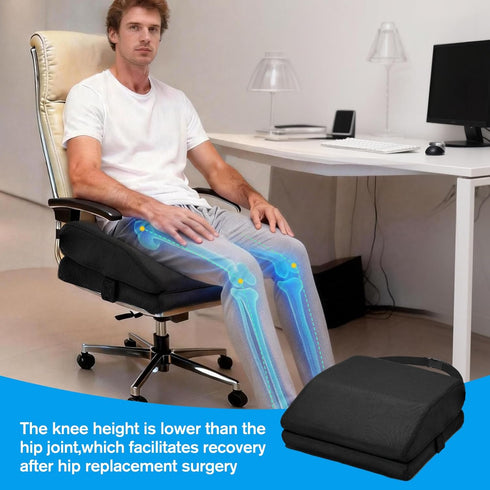 CRAURU Memory Foam Post Hip Surgery Cushion Adjustable Height Hip Replacement Recovery Cushion with Non Slip Bottom