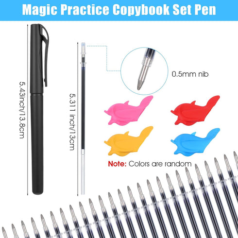 Sibba 60 6 6 Set Magic Pens & Refills for Grooved Handwriting Workbooks for Kids Disappearing Ink Refills Pens & Grips