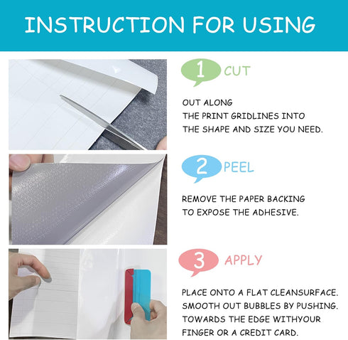 T&W SAME FILM White Board for Wall - Dry Erase Stickers with 2 Fine Tip Markers, Adhesive Whiteboard for Various