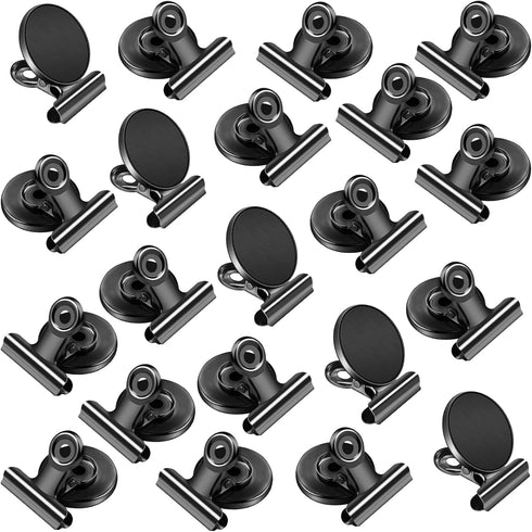 VNDUEEY 20 Pack Black Fridge Magnets, Heavy Duty Magnetic Clips for Whiteboard, Locker, Photo Displays at Home
