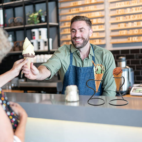 Iron Metal Cone Display Rack for Ice Cream - Single Cone Holder for Cafes and Restaurants