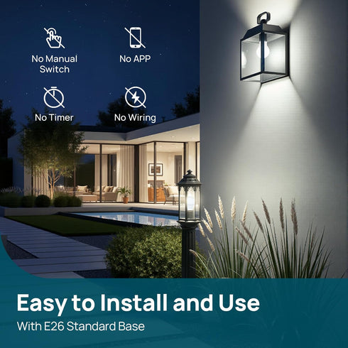 Bulbs A19 Bulbs 9.5W Bulbs, 75 1200 E26 5000K 6 Pack Linkind Dusk to Dawn Light Outdoor, Sensor Led Automatic On/Off