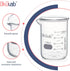 Heavy Duty Glass Beakers, Double Scale Printed Graduation, 6pcs of 250ml, HBKG250A6