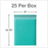 Quality Park Bubble Mailers - 8.25 x 11 Shipping Envelopes, Water Resistant Teal Poly Padded Envelopes, 25 Per Box