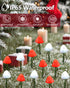 OZS 2PK 32LED 55FT 8 Red and White Christmas Decorations Mushroom Solar Lights, Christmas Lights Outdoor with Lighting