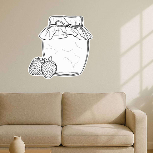 Azeeda (DW00162226) 'Strawberry Jam' White Premium Vinyl Decal Sticker Waterproof, Durable & Easy to Apply - Ideal