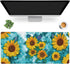 Modern Abstract Art Sunflowers Gaming Mouse Pad, XXL Large Desk Mouse Pad with Stitched Edges, Waterproof