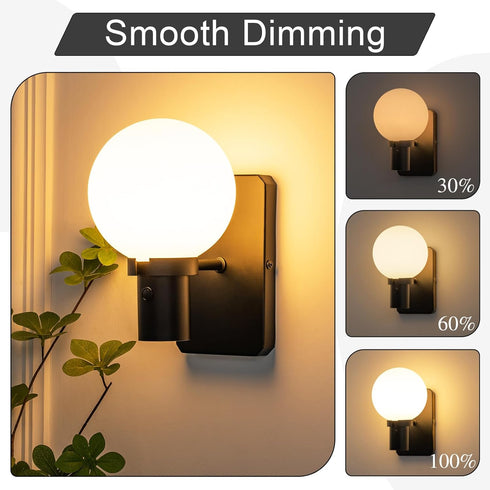 Dimmable (1 Pack) Rechargeable Battery Operated Wall Light with Remote Control, Wall Mount Light for Hallway Bedroom