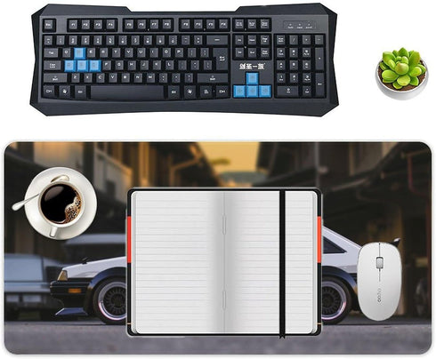 Large Gaming Mouse Pad, JDM Japanese Street Classic Car Ae86 Desk Mat, Extended 23.6 x 11.8 inch for Office