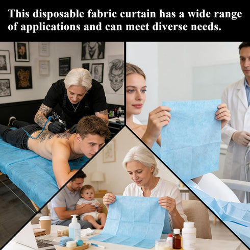 NCHEMDL 100 Count,18'' 26" 2-Ply Disposable Drape Sheets x White Drapes Non-Woven & Plastic Film - Drapes
