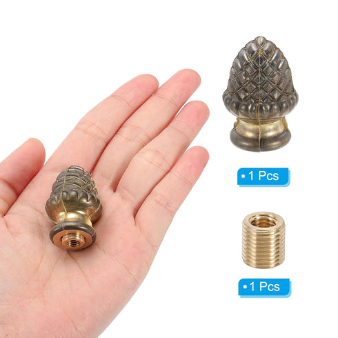 PATIKIL 25 36.5mm 1 Set x Lamp Finials Caps Knob, Solid Brass Lamp Shade Top Decoration Screw Cap Nuts with Brass