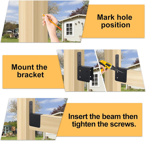 4 Pcs Joist Anchor Connector for 2"x 4" Post, Roof Tie Header Hanger for Outdoor House Carport Shed