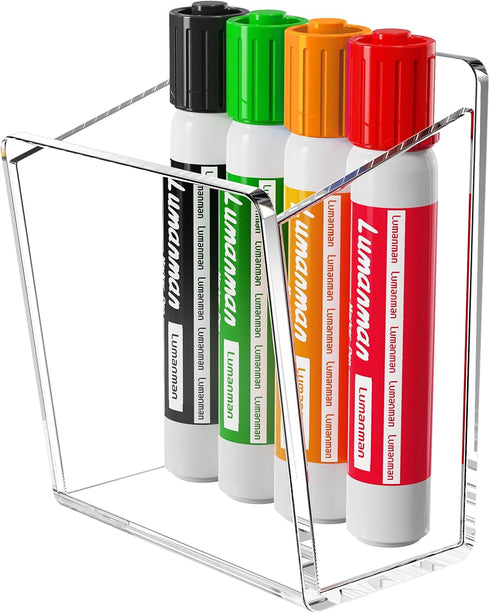 Acrylic Whiteboard Marker Holder, Magnetic or Adhesive Mount Marker Organizer for Fridge,