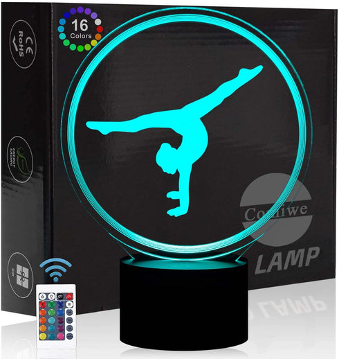 Comiwe Gymnastics Yoga 3D Illusion Night Light Toys,16 Colors Change Smart Touch &