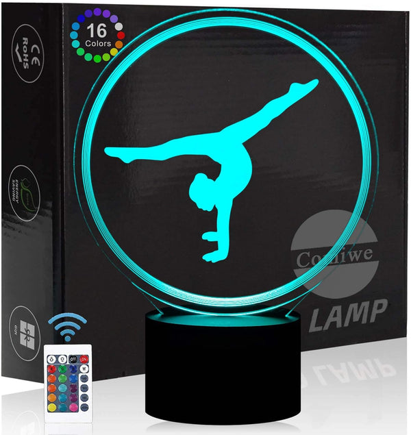 Comiwe Gymnastics Yoga 3D Illusion Night Light Toys,16 Colors Change Smart Touch &