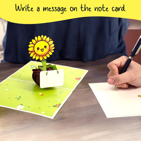 FORESTBOLD 3D Teacher Appreciation Gift , Sunflower Pop Up Card Mother's Day Card for Mom , Birthday Card for Women