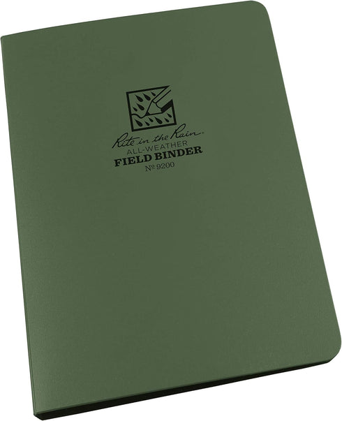 Rite in the Rain All-Weather Binder, 1/2" Ring, Green, 5 5/8" x 7 7/8" (No. 9200)