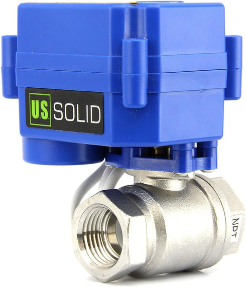 Motorized Ball Valve - 3/4" Stainless Steel Electrical Ball Valve, Full Port, 9-24V AC/DC Setup by U.S. Solid