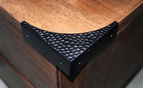 2.56'' Nails(4Pcs) Black Metal Corner Guards Decorative Wood Funiture, Box Corner Protectors, Metal Table Corners