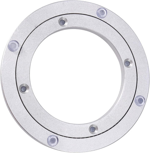ChiweiJ (8 inches*H8.5MM) Heavy Duty Aluminium Alloy Rotating Bearing Plate, Round Table Turntable for Dining Cake