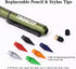 TBOACTP 4.7 3 2 6 2 Mini EDC Ballpoint Pen, Pencil and Stylus in One, with Refill, Pencil Tip and Stylus Tip, Bolt