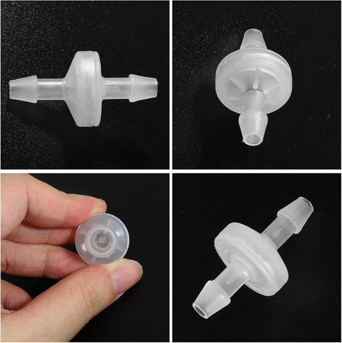 5 Pcs Check Valve Non Return Ozone Resistance PVDF, 1/4 Inch One-Way Check Valve for Fuel Gas