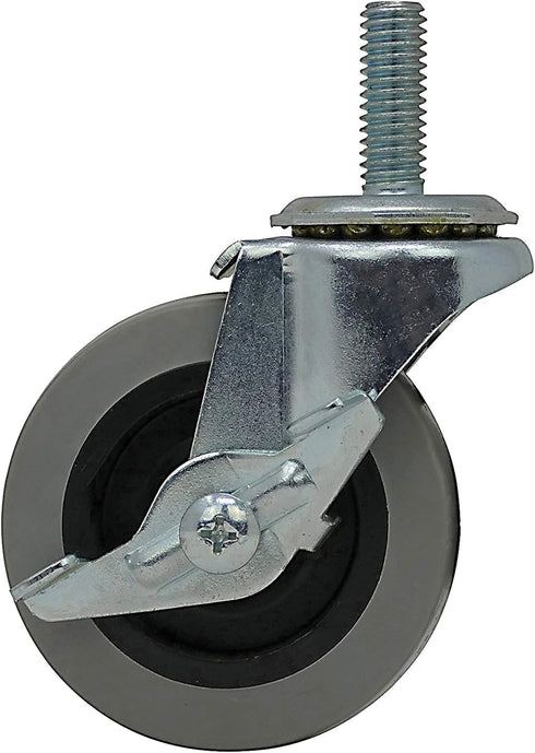 Shepherd Hardware 3259 2-1/2" Threaded Stem TPR Caster with Brake - 90-lb Load Capacity