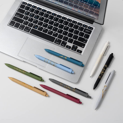 MiSiBao 0.7mm Black Ink Gel Pens - Refillable & Retractable Gel Ink Rolling Ball Pens, 9-pack