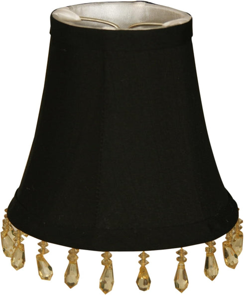 Royal Designs, Inc. CS-315B-BLK/WH Beaded Bell Chandelier Shade, 3 x 5 x
