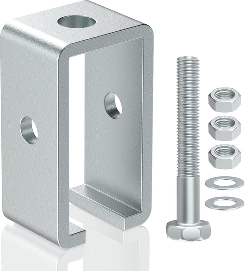 4 Pack Channel Trolley Track Support Hanger Bracket for 1-5/8" Strut Channel, Heavy-Duty Steel Support Bracket