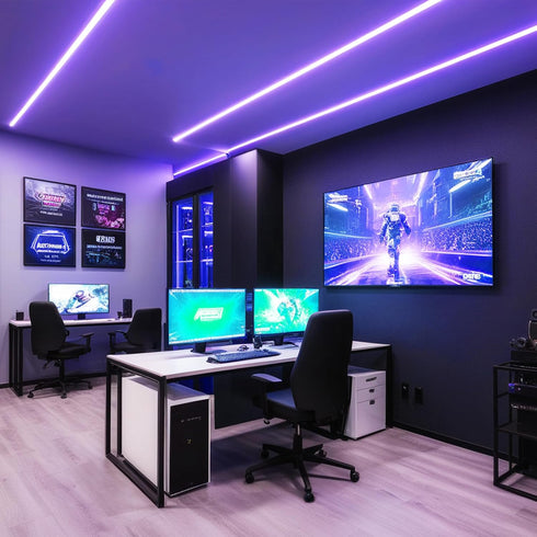 12V 16.4FT, Dimmable iNextStation Purple LED Strip Lights Flexible Silicone Neon Rope Light with Power Adapter