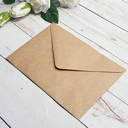 Lucky Star 25 PCS Brown Kraft Paper Envelopes for 5x7 Cards, A7 Envelopes, Perfect for Weddings, Invitations, Birthday.