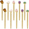 Glenmal 10 Pcs Crystal Pens, Inspirational Diamond Fancy Pens for Graduation Gift, Gold