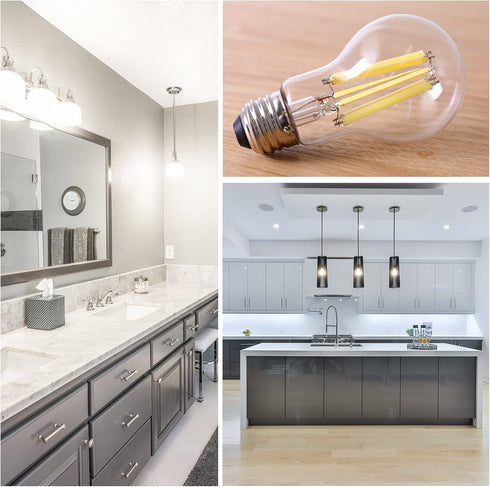 Energetic Dimmable A19 LED Edison Light Bulb, 12W Equivalent 100W, 1600LM High Brightness, 5000K Daylight, 6-Pack