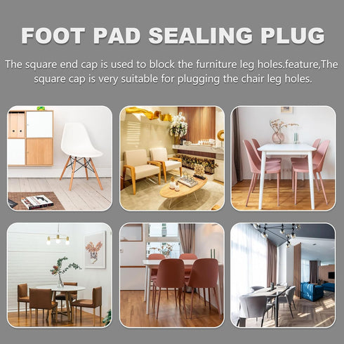 30pcs 15x15mm PRETYZOOM Thickened Black Square Plastic End Caps Tubing Plugs Chair Glide Inserts for Furniture Legs
