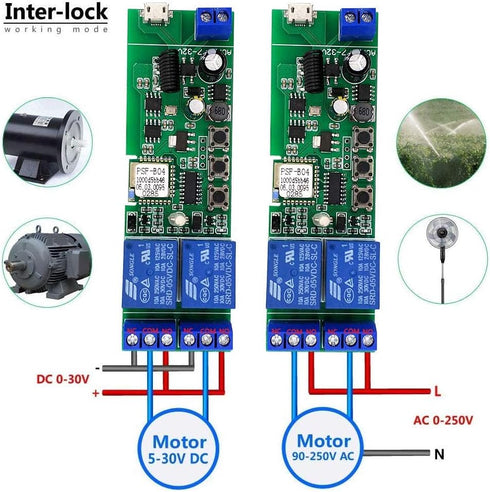 Newgoal 2 Inching 433 channelsWiFi Wireless Smart Switch Self-locking Relay Module, be applied to access control Tuya