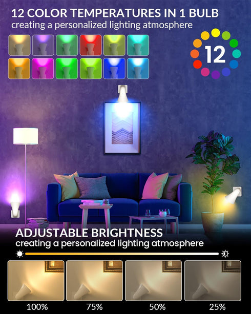 BrightArk GU10 GU10 Bulb Plug in Wall Uplighter Lamp with Timer & Memory Function, Spotlights with Socket, Plugin Wall