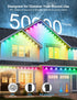 100ft 50 IP68 RGB+ IC Permanent Outdoor Lights, Eaves Lights with LED Lights, Waterproof, Music Sync with Remote