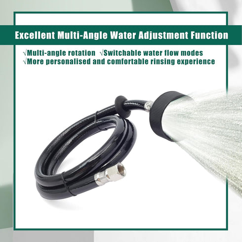 YUXIVCNE 2 1/4" Commercial Pcs Shampoo Bowl Sprayer Head Thread with Black Rubber Hose to Faucet for Salon Barber Shop