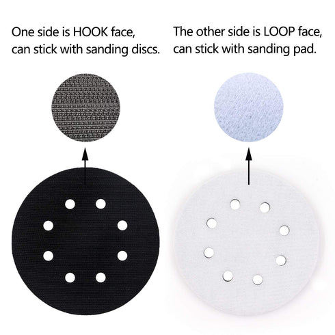 5 Pack 5 Inch 8 Holes Hook and Loop Soft Density Interface Pads - 5" Sponge Cushion Buffer Backing