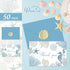 50 Summer 4 6 Inch Whaline Pcs Ocean Sea Thank You Cards Blue Coral Seashell Greeting Card with Envelope Sticker Blank