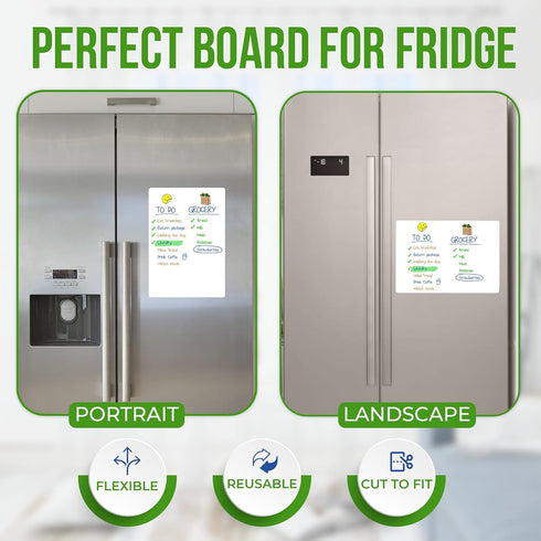 Magnetic Whiteboard for Fridge, 8.5x12 A4 Dry Erase Board for Refrigerator, White Board Magnet for Fridge