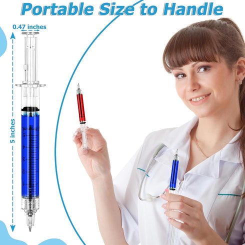 72Pcs Syringe Pens, Multi-Color Nurses Week Gifts Bulk, Retractable Black Ink Nurse Pens, Nursing School Supplies