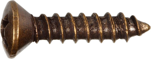 Hillman 2854 8 x 1-Inch Oval Head Antique Brass Decorative Sheet Metal Screw, 30-Pack