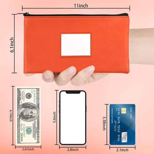 7 Pack Set 11 6.1 Inches VOCHIC Multi-Purpose Money Pouch Money Bags, Bank Bags with Zipper for Cash, Waterproof Money