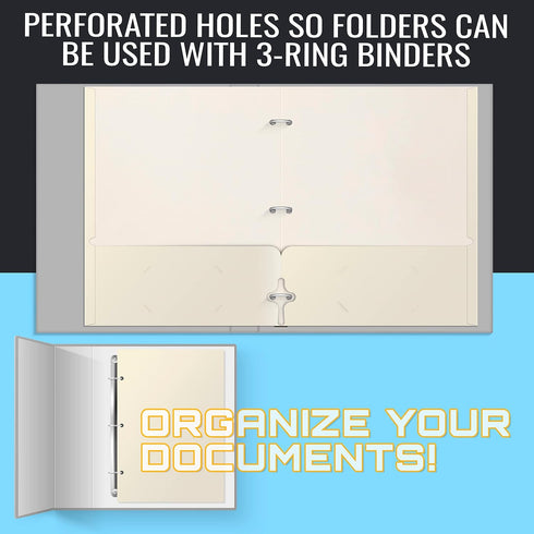 Better Office Products 50-Pack Two Pocket Portfolio Folders, White, Letter Size Paper Folders, 50 Pieces, Clean White